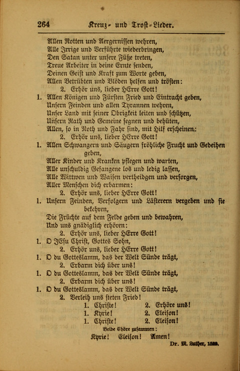 Kirchen-Gesangbuch für Evangelisch-Lutherische Gemeinden: ungeänderter Augsburgischer Confession darin des sel. Dr. Martin Luthers und anderer geistreichen Lehrer gebräuchlichste ... (55. ed.) page 264