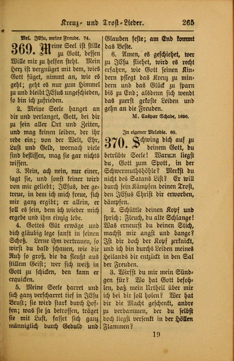 Kirchen-Gesangbuch für Evangelisch-Lutherische Gemeinden: ungeänderter Augsburgischer Confession darin des sel. Dr. Martin Luthers und anderer geistreichen Lehrer gebräuchlichste ... (55. ed.) page 265