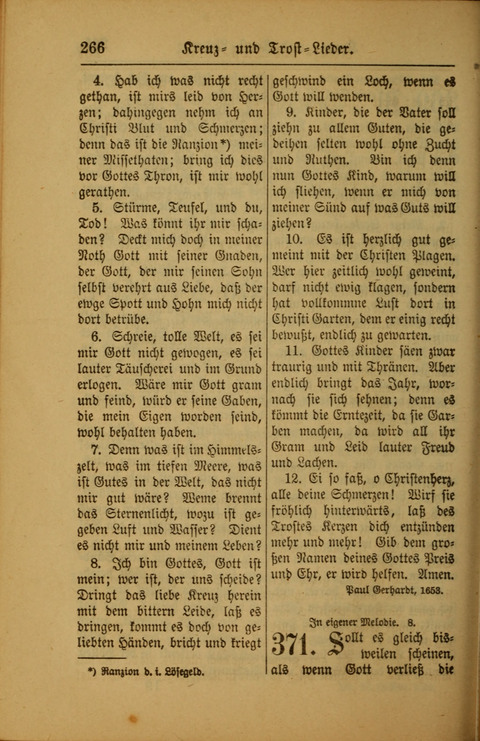 Kirchen-Gesangbuch für Evangelisch-Lutherische Gemeinden: ungeänderter Augsburgischer Confession darin des sel. Dr. Martin Luthers und anderer geistreichen Lehrer gebräuchlichste ... (55. ed.) page 266