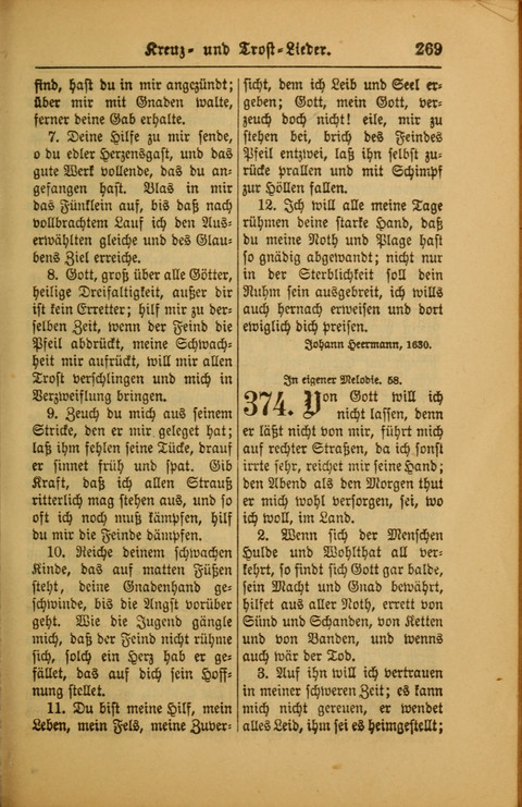 Kirchen-Gesangbuch für Evangelisch-Lutherische Gemeinden: ungeänderter Augsburgischer Confession darin des sel. Dr. Martin Luthers und anderer geistreichen Lehrer gebräuchlichste ... (55. ed.) page 269