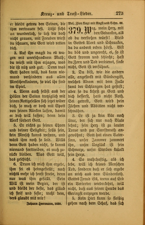 Kirchen-Gesangbuch für Evangelisch-Lutherische Gemeinden: ungeänderter Augsburgischer Confession darin des sel. Dr. Martin Luthers und anderer geistreichen Lehrer gebräuchlichste ... (55. ed.) page 273