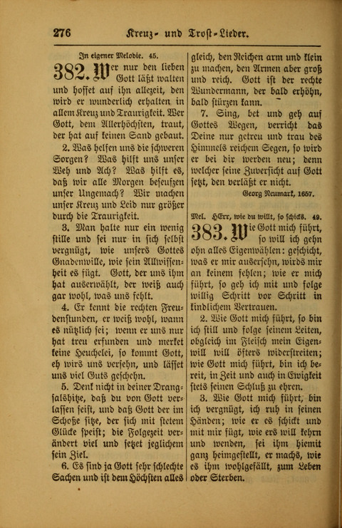 Kirchen-Gesangbuch für Evangelisch-Lutherische Gemeinden: ungeänderter Augsburgischer Confession darin des sel. Dr. Martin Luthers und anderer geistreichen Lehrer gebräuchlichste ... (55. ed.) page 276