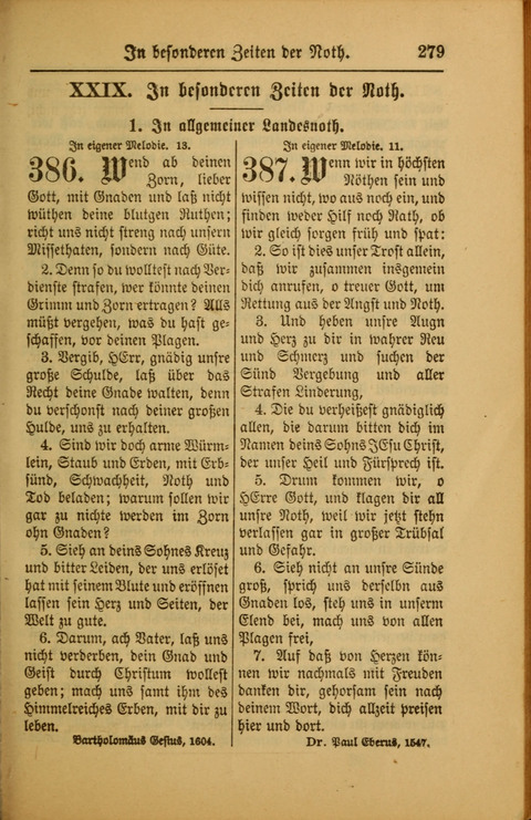 Kirchen-Gesangbuch für Evangelisch-Lutherische Gemeinden: ungeänderter Augsburgischer Confession darin des sel. Dr. Martin Luthers und anderer geistreichen Lehrer gebräuchlichste ... (55. ed.) page 279