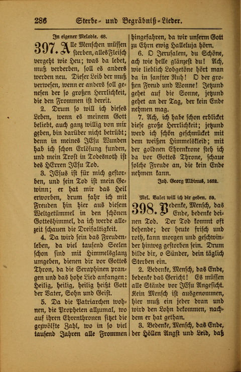 Kirchen-Gesangbuch für Evangelisch-Lutherische Gemeinden: ungeänderter Augsburgischer Confession darin des sel. Dr. Martin Luthers und anderer geistreichen Lehrer gebräuchlichste ... (55. ed.) page 286