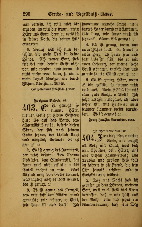 Kirchen-Gesangbuch für Evangelisch-Lutherische Gemeinden: ungeänderter Augsburgischer Confession darin des sel. Dr. Martin Luthers und anderer geistreichen Lehrer gebräuchlichste ... (55. ed.) page 290