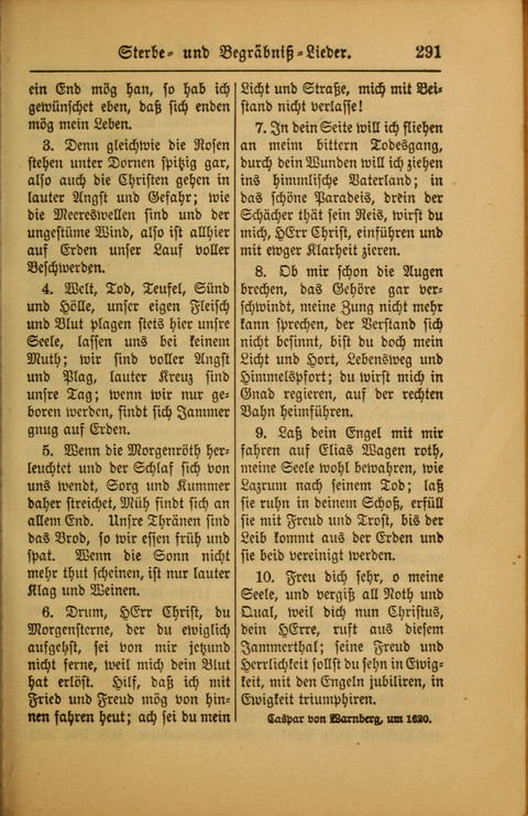 Kirchen-Gesangbuch für Evangelisch-Lutherische Gemeinden: ungeänderter Augsburgischer Confession darin des sel. Dr. Martin Luthers und anderer geistreichen Lehrer gebräuchlichste ... (55. ed.) page 291