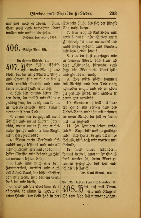 Kirchen-Gesangbuch für Evangelisch-Lutherische Gemeinden: ungeänderter Augsburgischer Confession darin des sel. Dr. Martin Luthers und anderer geistreichen Lehrer gebräuchlichste ... (55. ed.) page 293