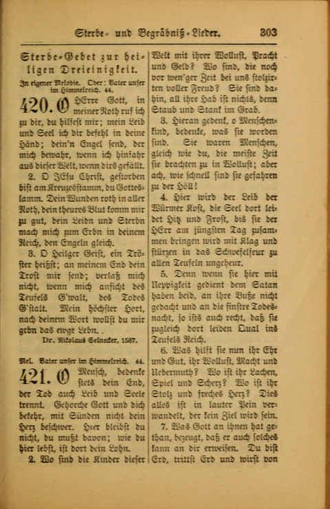 Kirchen-Gesangbuch für Evangelisch-Lutherische Gemeinden: ungeänderter Augsburgischer Confession darin des sel. Dr. Martin Luthers und anderer geistreichen Lehrer gebräuchlichste ... (55. ed.) page 303