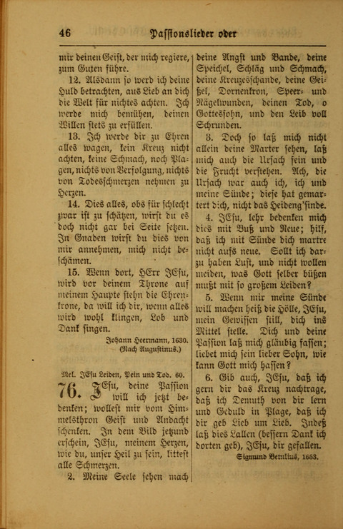 Kirchen-Gesangbuch für Evangelisch-Lutherische Gemeinden: ungeänderter Augsburgischer Confession darin des sel. Dr. Martin Luthers und anderer geistreichen Lehrer gebräuchlichste ... (55. ed.) page 46