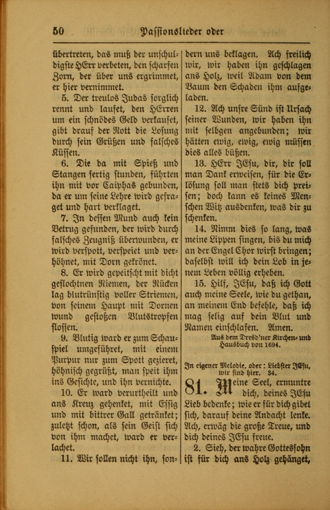 Kirchen-Gesangbuch für Evangelisch-Lutherische Gemeinden: ungeänderter Augsburgischer Confession darin des sel. Dr. Martin Luthers und anderer geistreichen Lehrer gebräuchlichste ... (55. ed.) page 50