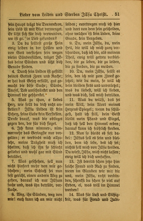 Kirchen-Gesangbuch für Evangelisch-Lutherische Gemeinden: ungeänderter Augsburgischer Confession darin des sel. Dr. Martin Luthers und anderer geistreichen Lehrer gebräuchlichste ... (55. ed.) page 51