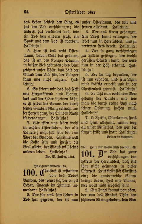 Kirchen-Gesangbuch für Evangelisch-Lutherische Gemeinden: ungeänderter Augsburgischer Confession darin des sel. Dr. Martin Luthers und anderer geistreichen Lehrer gebräuchlichste ... (55. ed.) page 64