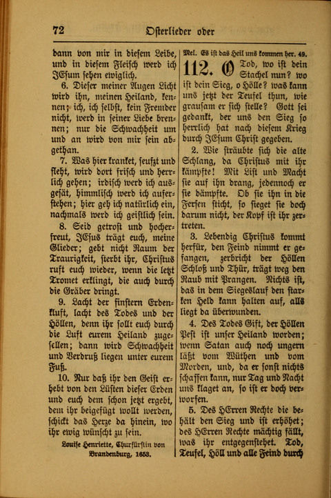 Kirchen-Gesangbuch für Evangelisch-Lutherische Gemeinden: ungeänderter Augsburgischer Confession darin des sel. Dr. Martin Luthers und anderer geistreichen Lehrer gebräuchlichste ... (55. ed.) page 72