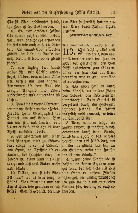 Kirchen-Gesangbuch für Evangelisch-Lutherische Gemeinden: ungeänderter Augsburgischer Confession darin des sel. Dr. Martin Luthers und anderer geistreichen Lehrer gebräuchlichste ... (55. ed.) page 73