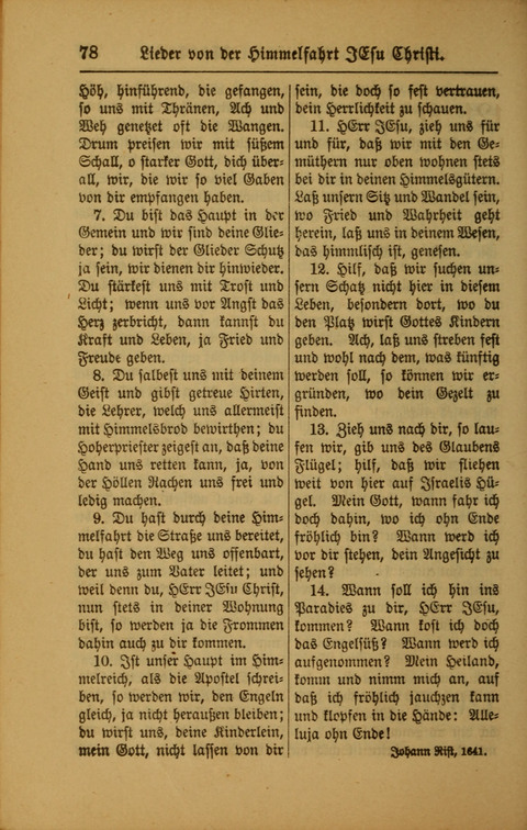 Kirchen-Gesangbuch für Evangelisch-Lutherische Gemeinden: ungeänderter Augsburgischer Confession darin des sel. Dr. Martin Luthers und anderer geistreichen Lehrer gebräuchlichste ... (55. ed.) page 78