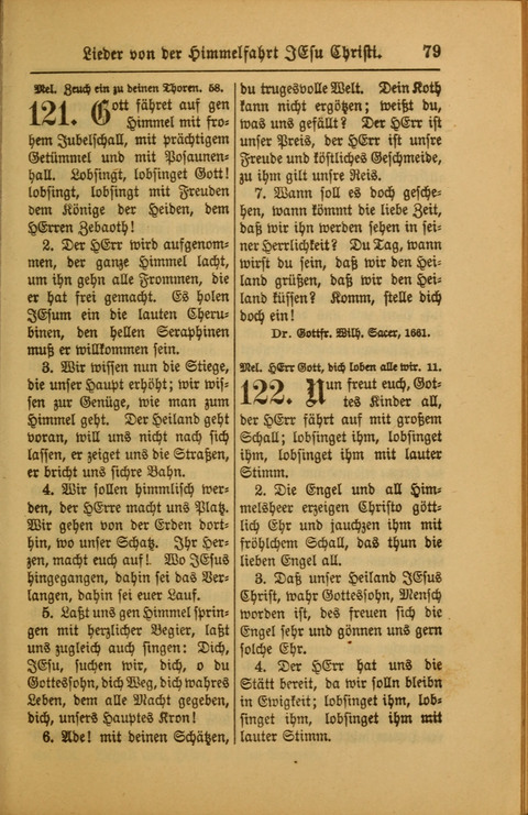 Kirchen-Gesangbuch für Evangelisch-Lutherische Gemeinden: ungeänderter Augsburgischer Confession darin des sel. Dr. Martin Luthers und anderer geistreichen Lehrer gebräuchlichste ... (55. ed.) page 79