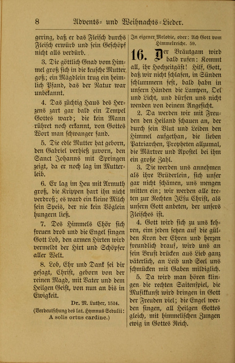 Kirchen-Gesangbuch für Evangelisch-Lutherische Gemeinden: ungeänderter Augsburgischer Confession darin des sel. Dr. Martin Luthers und anderer geistreichen Lehrer gebräuchlichste ... (55. ed.) page 8