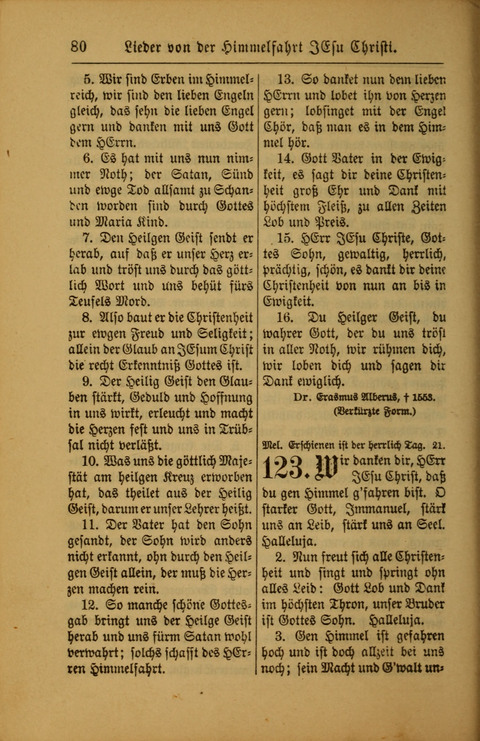 Kirchen-Gesangbuch für Evangelisch-Lutherische Gemeinden: ungeänderter Augsburgischer Confession darin des sel. Dr. Martin Luthers und anderer geistreichen Lehrer gebräuchlichste ... (55. ed.) page 80