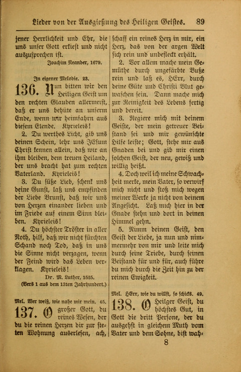 Kirchen-Gesangbuch für Evangelisch-Lutherische Gemeinden: ungeänderter Augsburgischer Confession darin des sel. Dr. Martin Luthers und anderer geistreichen Lehrer gebräuchlichste ... (55. ed.) page 89