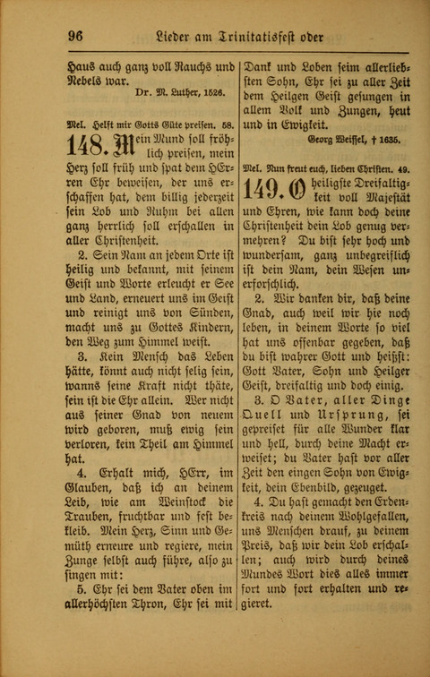 Kirchen-Gesangbuch für Evangelisch-Lutherische Gemeinden: ungeänderter Augsburgischer Confession darin des sel. Dr. Martin Luthers und anderer geistreichen Lehrer gebräuchlichste ... (55. ed.) page 96