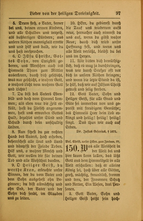 Kirchen-Gesangbuch für Evangelisch-Lutherische Gemeinden: ungeänderter Augsburgischer Confession darin des sel. Dr. Martin Luthers und anderer geistreichen Lehrer gebräuchlichste ... (55. ed.) page 97