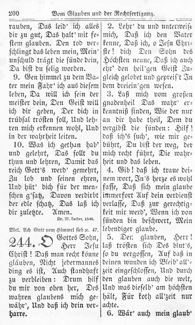 Kirchen-Gesangbuch: für Evangelisch-Lutherische Gemeinden page 200