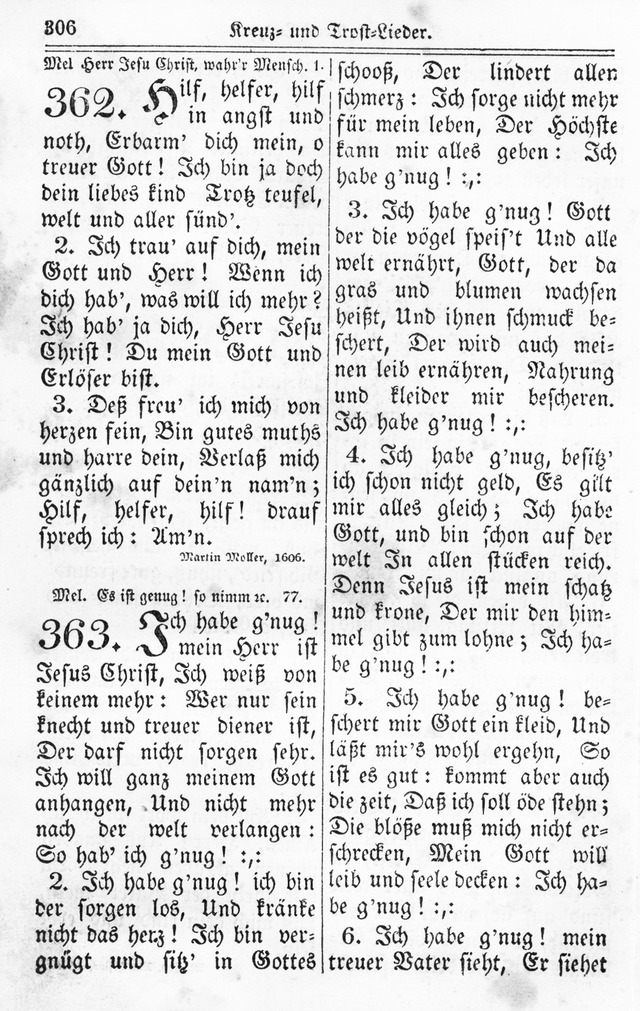 Kirchen-Gesangbuch: für Evangelisch-Lutherische Gemeinden page 306