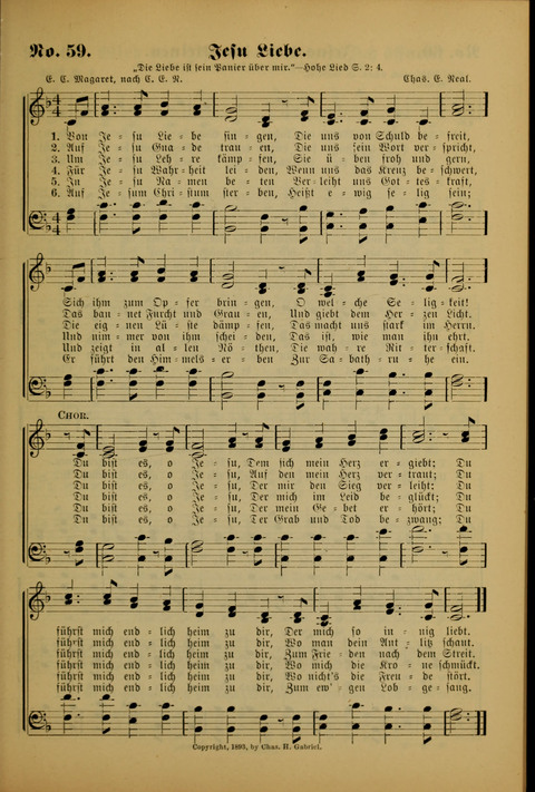 Die Kleine Palme: neueste Liedersammlung für Sonntagsculen und Jugendvereine sowie für Sonntag Abend und andere Gottesdienste page 59