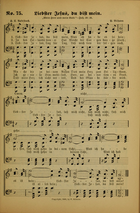 Die Kleine Palme: neueste Liedersammlung für Sonntagsculen und Jugendvereine sowie für Sonntag Abend und andere Gottesdienste page 75