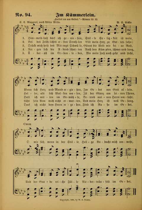 Die Kleine Palme: neueste Liedersammlung für Sonntagsculen und Jugendvereine sowie für Sonntag Abend und andere Gottesdienste page 94