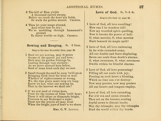 Kind Words: a new collection of hymns and tunes for sunday schools and the social circle page 37