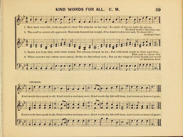 Kind Words: a new collection of hymns and tunes for sunday schools and the social circle page 59