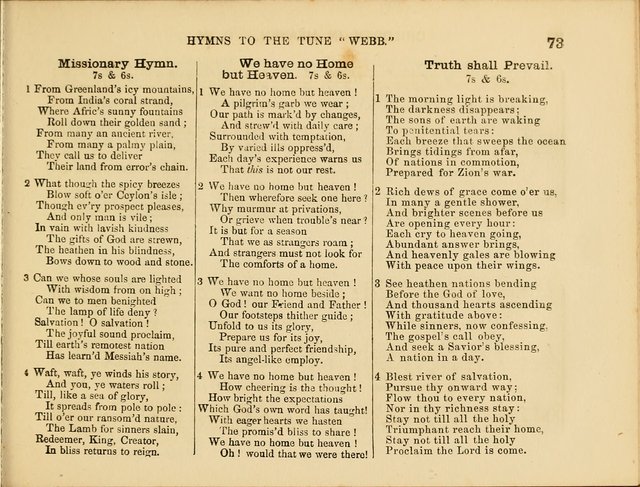 Kind Words: a new collection of hymns and tunes for sunday schools and the social circle page 73