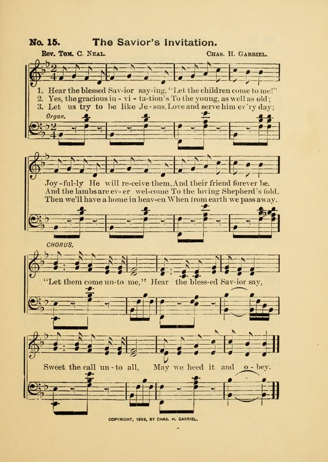 Little Branches: a collection of songs prepared especially for the primary and infant departments of the sunday school page 15