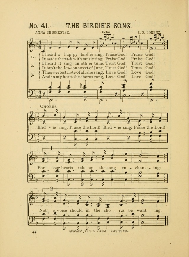 Little Branches No. 2: a collection of songs prepared especially for the primary and infant deparments of the sunday school page 44