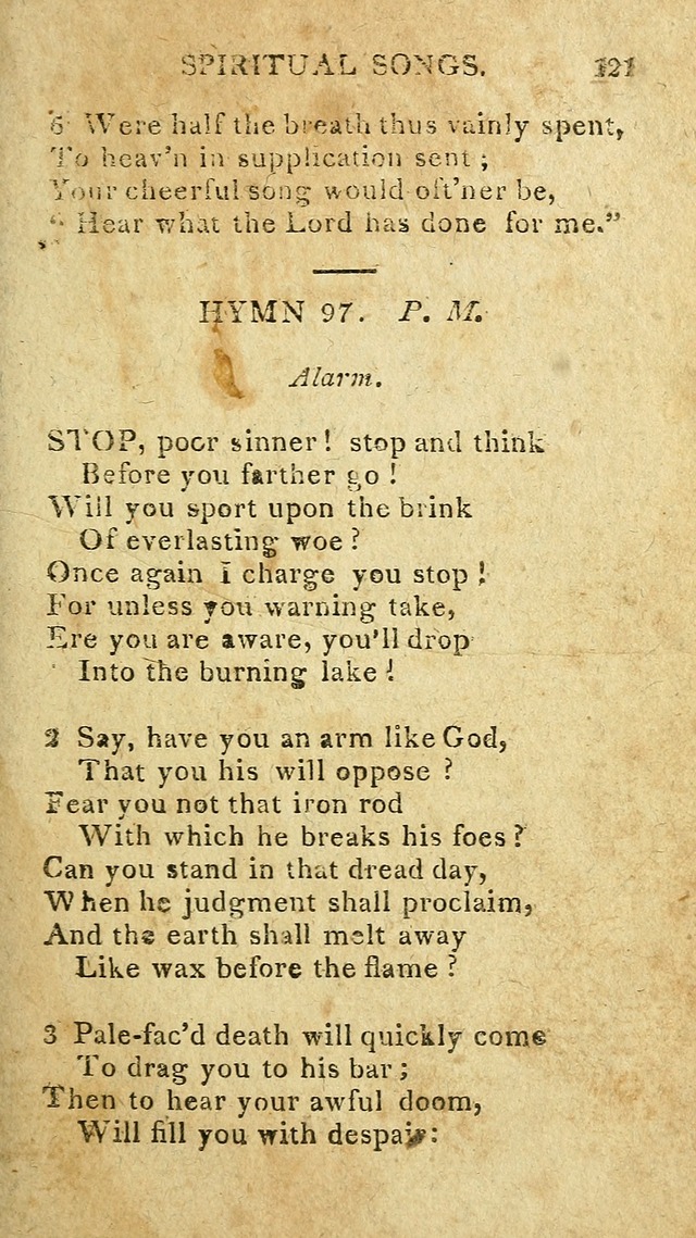 The Lexington Collection: being a selection of hymns, and spiritual songs, from the best authors (3rd. ed., corr.) page 121