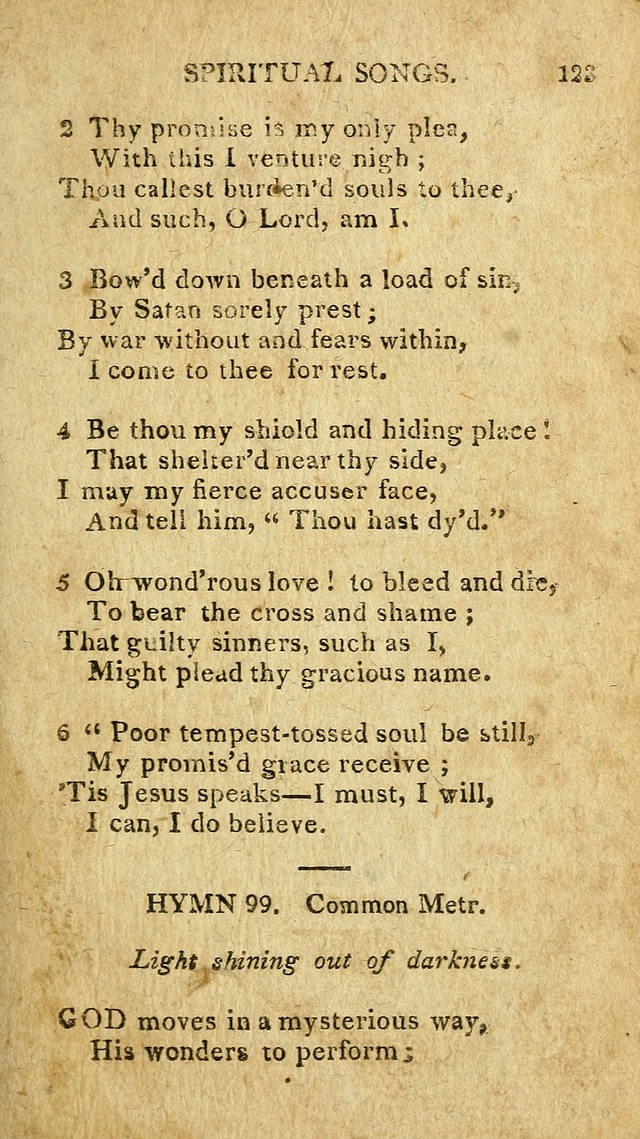 The Lexington Collection: being a selection of hymns, and spiritual songs, from the best authors (3rd. ed., corr.) page 123