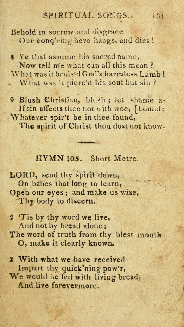 The Lexington Collection: being a selection of hymns, and spiritual songs, from the best authors (3rd. ed., corr.) page 131