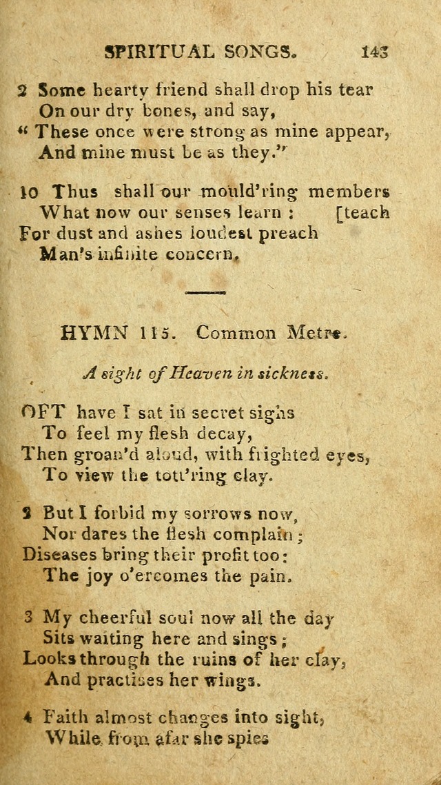 The Lexington Collection: being a selection of hymns, and spiritual songs, from the best authors (3rd. ed., corr.) page 143