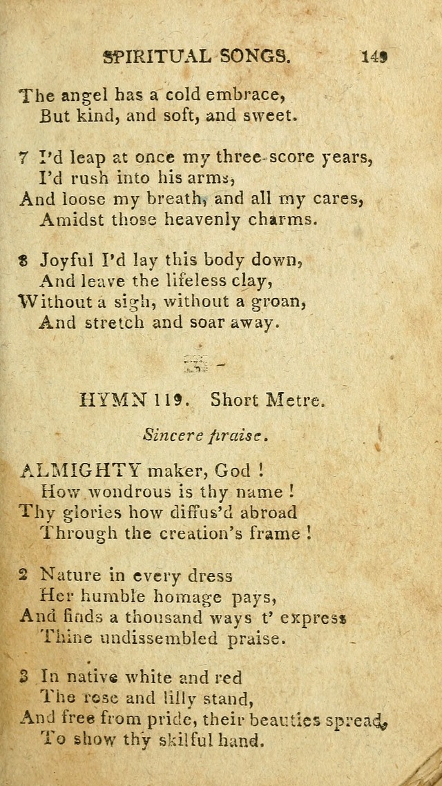 The Lexington Collection: being a selection of hymns, and spiritual songs, from the best authors (3rd. ed., corr.) page 149