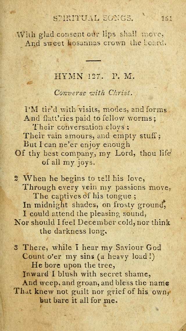 The Lexington Collection: being a selection of hymns, and spiritual songs, from the best authors (3rd. ed., corr.) page 161