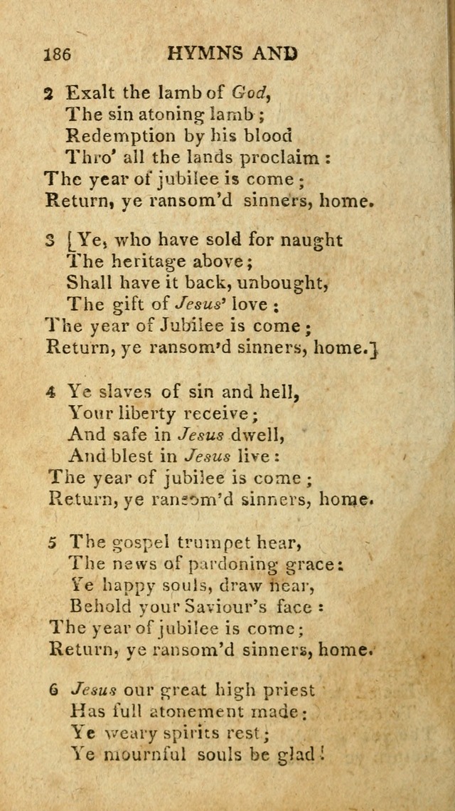 The Lexington Collection: being a selection of hymns, and spiritual songs, from the best authors (3rd. ed., corr.) page 186