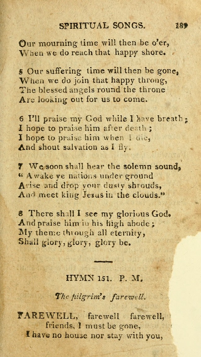 The Lexington Collection: being a selection of hymns, and spiritual songs, from the best authors (3rd. ed., corr.) page 189