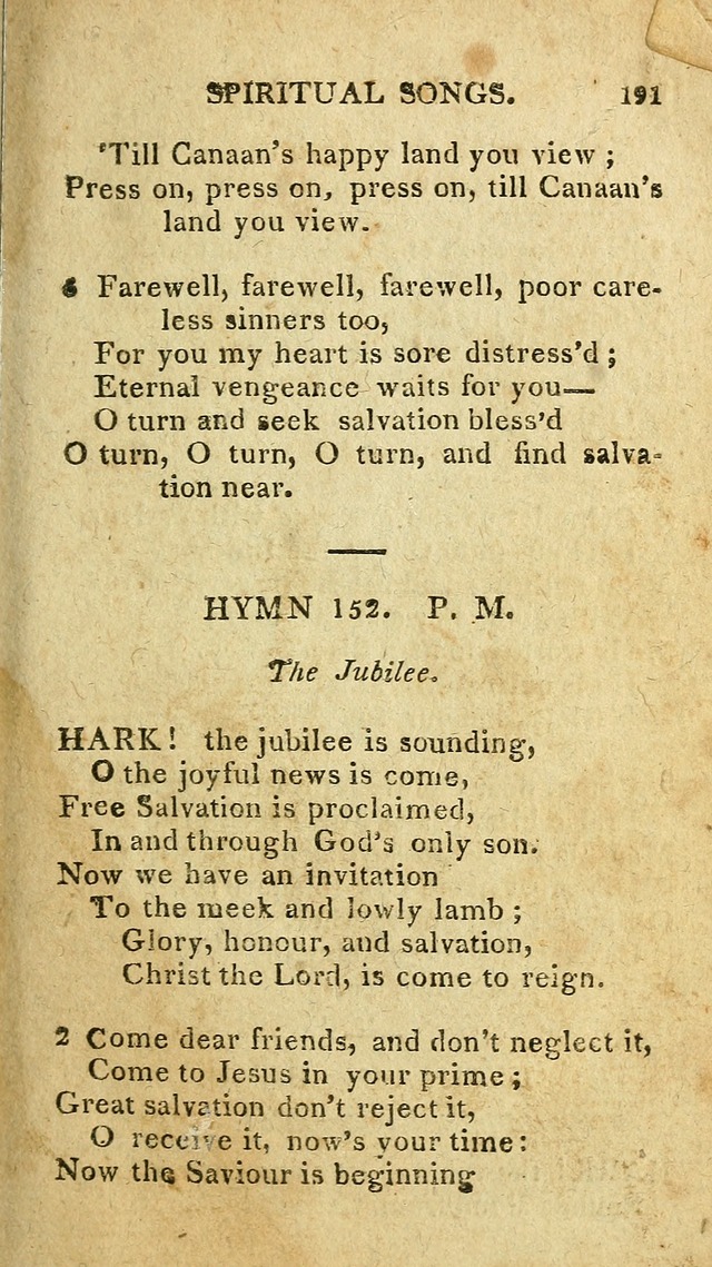 The Lexington Collection: being a selection of hymns, and spiritual songs, from the best authors (3rd. ed., corr.) page 191