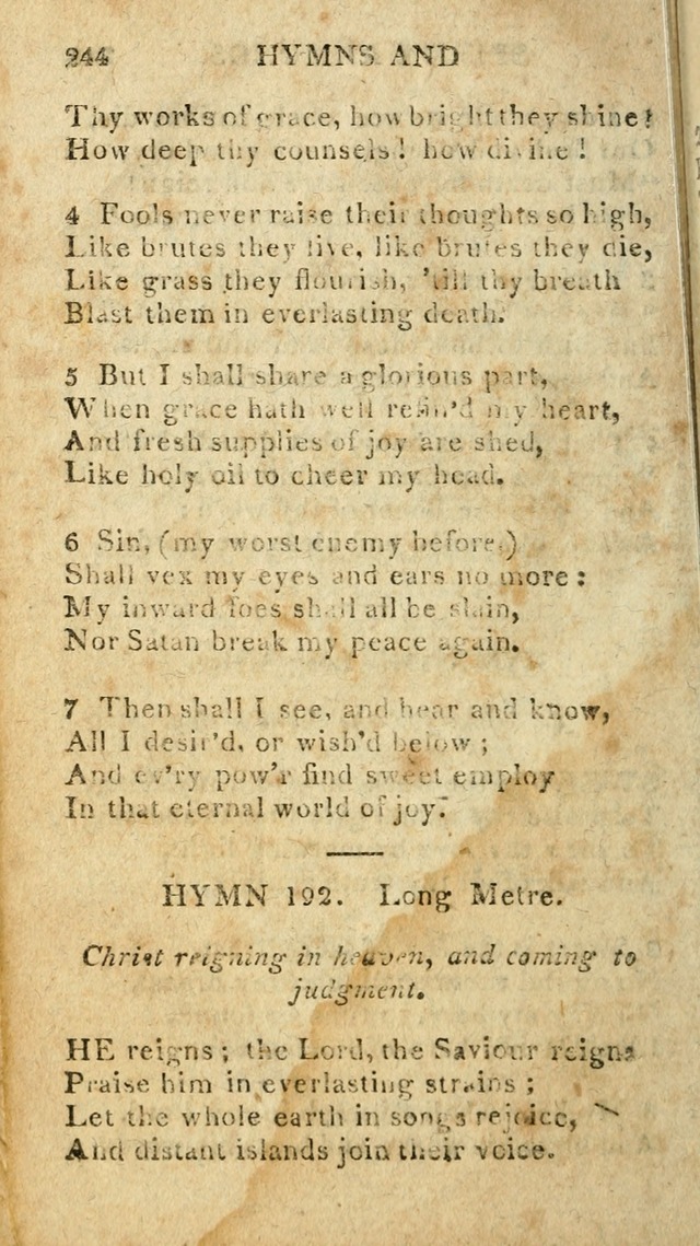 The Lexington Collection: being a selection of hymns, and spiritual songs, from the best authors (3rd. ed., corr.) page 244