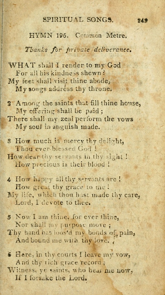 The Lexington Collection: being a selection of hymns, and spiritual songs, from the best authors (3rd. ed., corr.) page 249