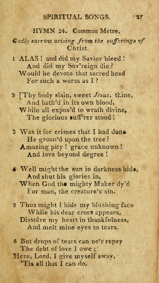 The Lexington Collection: being a selection of hymns, and spiritual songs, from the best authors (3rd. ed., corr.) page 27