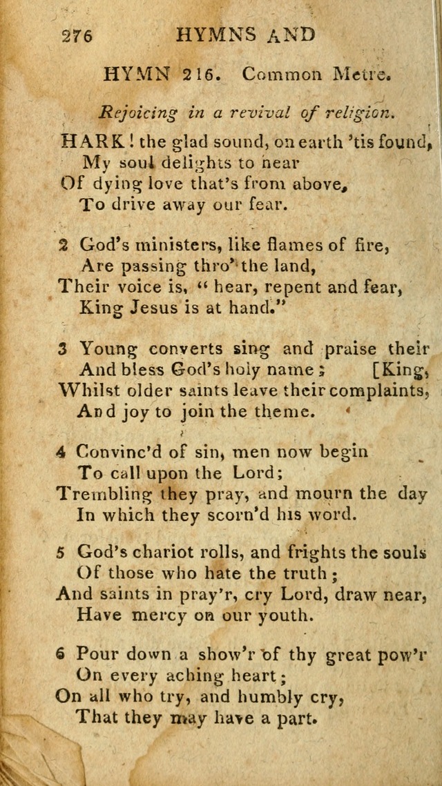 The Lexington Collection: being a selection of hymns, and spiritual songs, from the best authors (3rd. ed., corr.) page 276