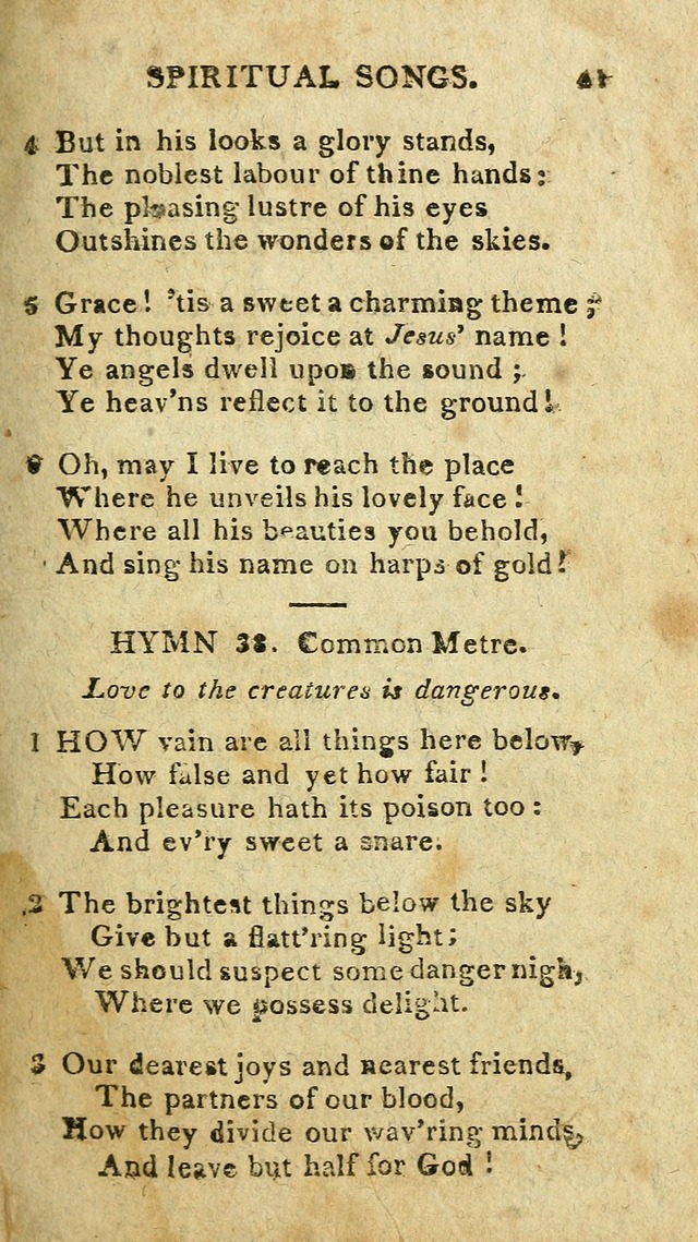 The Lexington Collection: being a selection of hymns, and spiritual songs, from the best authors (3rd. ed., corr.) page 41