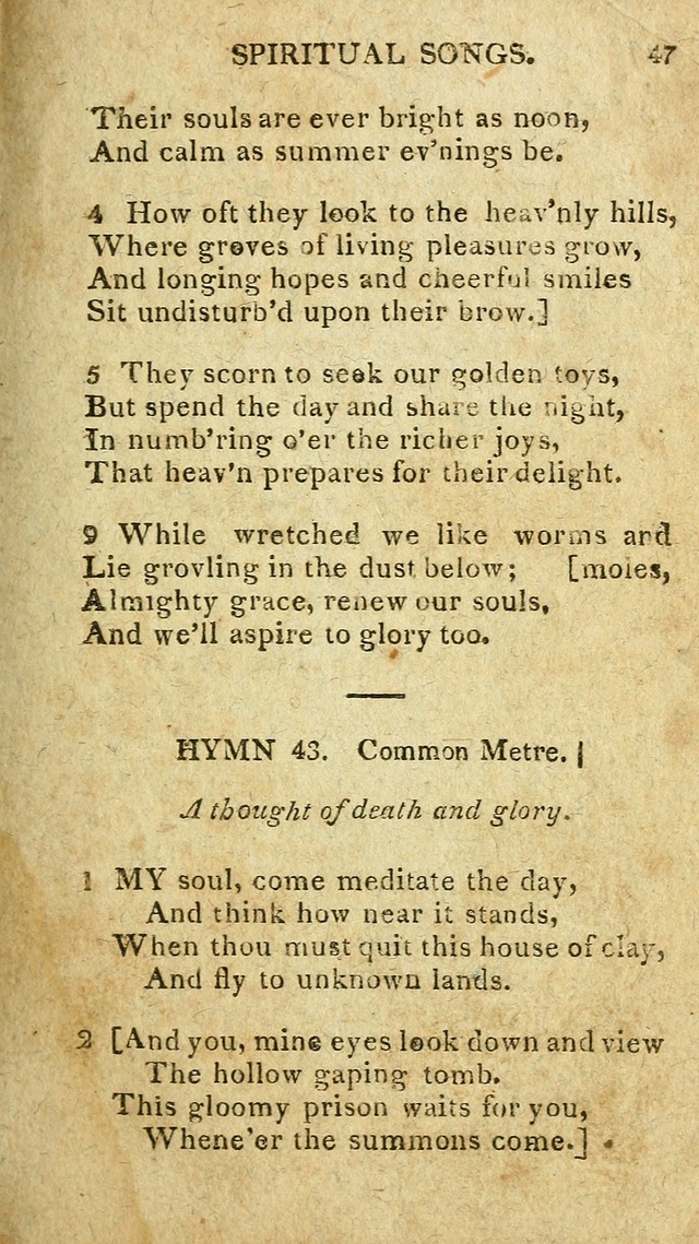 The Lexington Collection: being a selection of hymns, and spiritual songs, from the best authors (3rd. ed., corr.) page 47